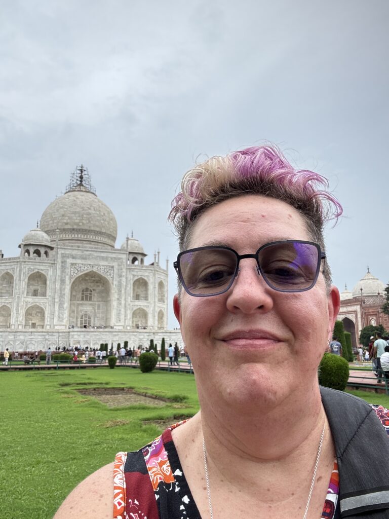 G standing infront of the Taj Mahal